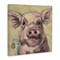 Stupell Industries Pig Holding Daisy Sprig Canvas Design by Sara G. Designs